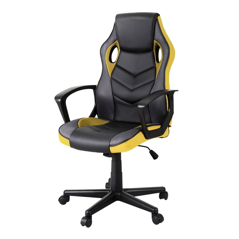 Artiss Gaming Office Chair Computer Executive Racing Chairs High Back Yellow OCHAIR-H-GAME-YE