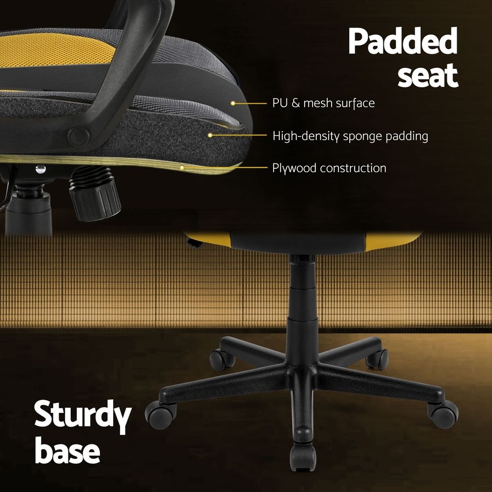 Artiss Gaming Office Chair Computer Executive Racing Chairs High Back Yellow OCHAIR-H-GAME-YE