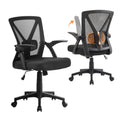 Artiss Mesh Office Chair Mid Back Black OCHAIR-H-M02-BK