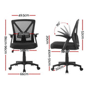 Artiss Mesh Office Chair Mid Back Black OCHAIR-H-M02-BK