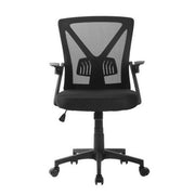 Artiss Mesh Office Chair Mid Back Black OCHAIR-H-M02-BK