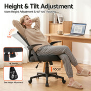Artiss Mesh Office Chair Mid Back Black OCHAIR-H-M02-BK