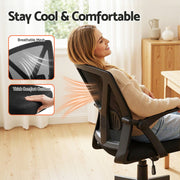 Artiss Mesh Office Chair Mid Back Black OCHAIR-H-M02-BK