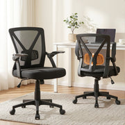 Artiss Mesh Office Chair Mid Back Black OCHAIR-H-M02-BK