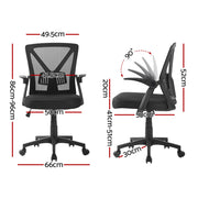Artiss 2x Mesh Office Chair Mid Back Black OCHAIR-H-M02-BKX2