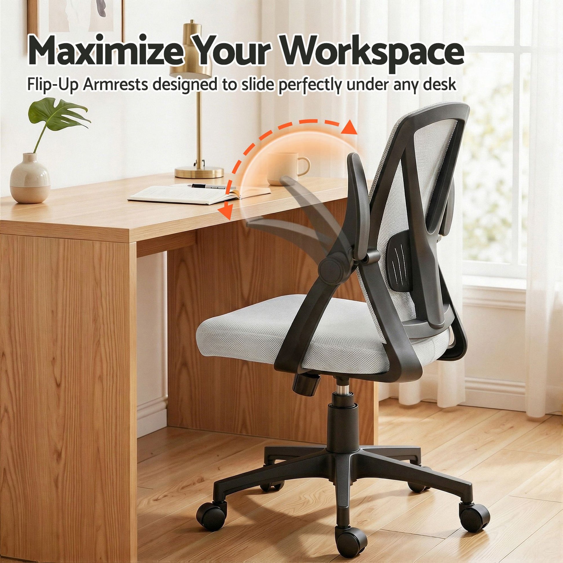 Artiss Mesh Office Chair Mid Back Grey OCHAIR-H-M02-GY
