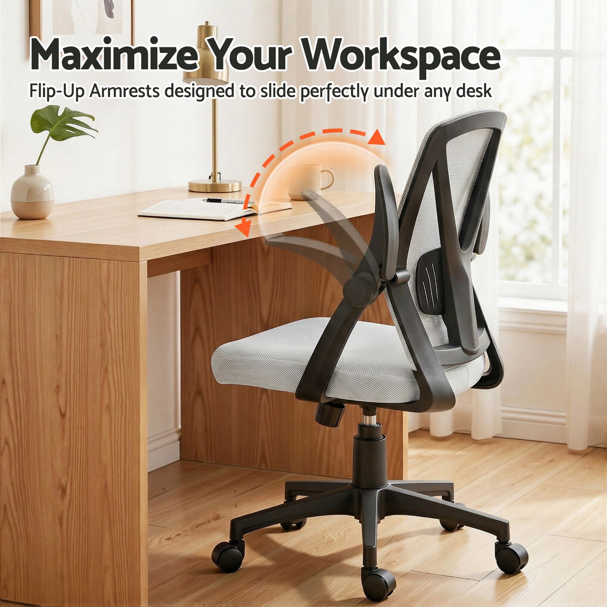 Artiss Mesh Office Chair Mid Back Grey OCHAIR-H-M02-GY