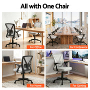 Artiss Mesh Office Chair Mid Back Grey OCHAIR-H-M02-GY