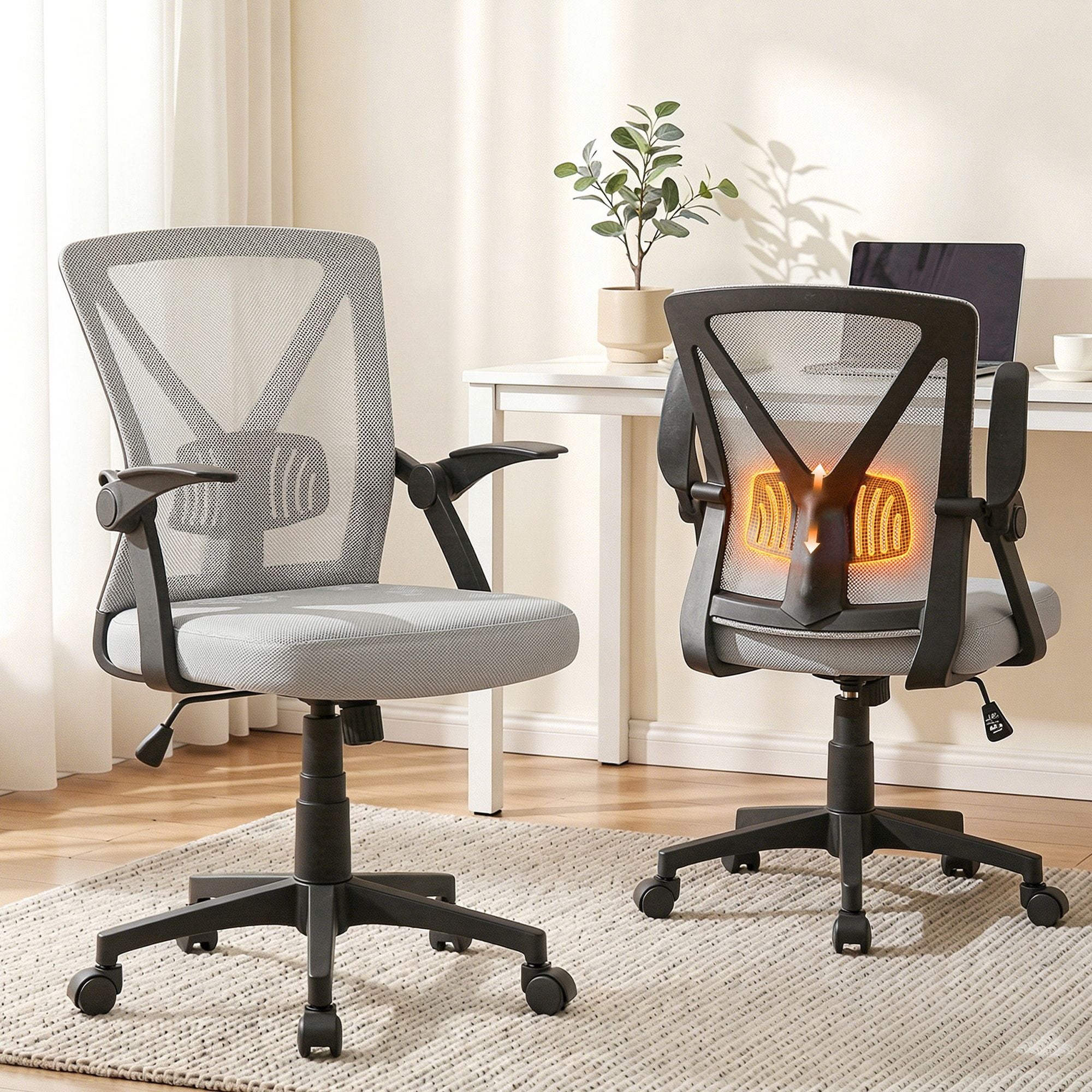 Artiss Mesh Office Chair Mid Back Grey OCHAIR-H-M02-GY