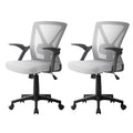 Artiss 2x Mesh Office Chair Mid Back Grey OCHAIR-H-M02-GYX2