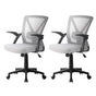 Artiss 2x Mesh Office Chair Mid Back Grey OCHAIR-H-M02-GYX2