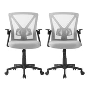 Artiss 2x Mesh Office Chair Mid Back Grey OCHAIR-H-M02-GYX2