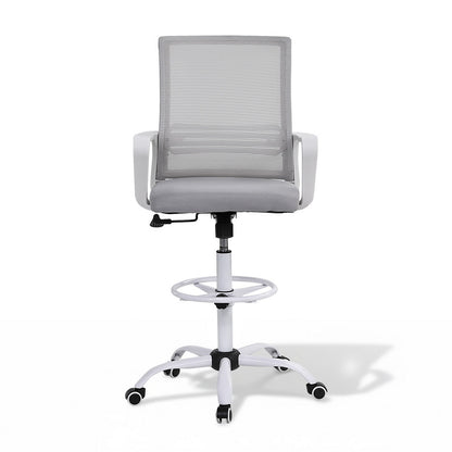 Artiss Office Chair Drafting Chairs Stool Computer Desk Studios Mesh White OCHAIR-K-DRAF-GYWH
