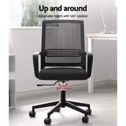 Artiss Mesh Office Chair Computer Gaming Desk Chairs Work Study Mid Back Black OCHAIR-K-MESH-BK
