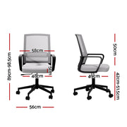 Artiss Mesh Office Chair Computer Gaming Desk Chairs Work Study Mid Back Grey OCHAIR-K-MESH-GY