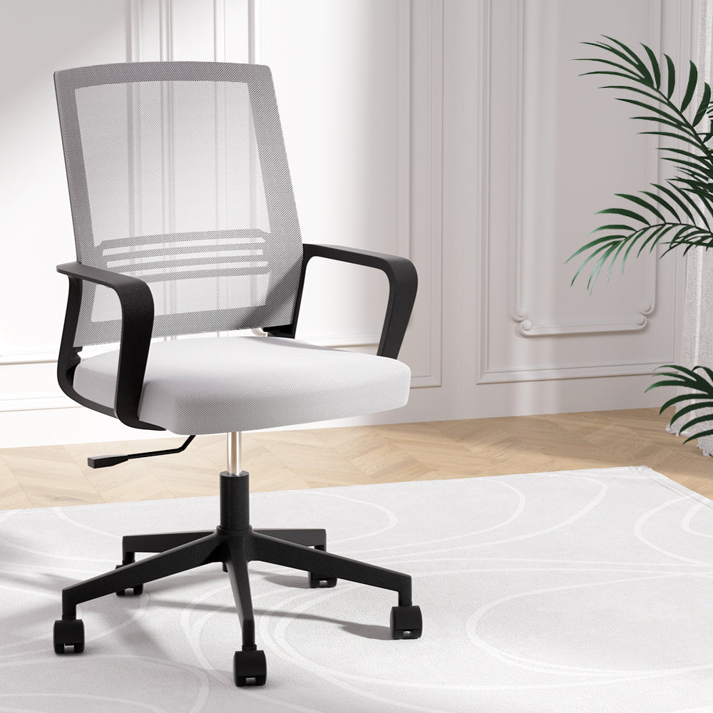 Artiss Mesh Office Chair Computer Gaming Desk Chairs Work Study Mid Back Grey OCHAIR-K-MESH-GY