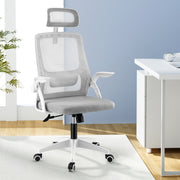 Artiss Ergonomic Office Chair Computer Desk Chairs Headrest Adjustable Grey OCHAIR-K-MESH-GY-WH