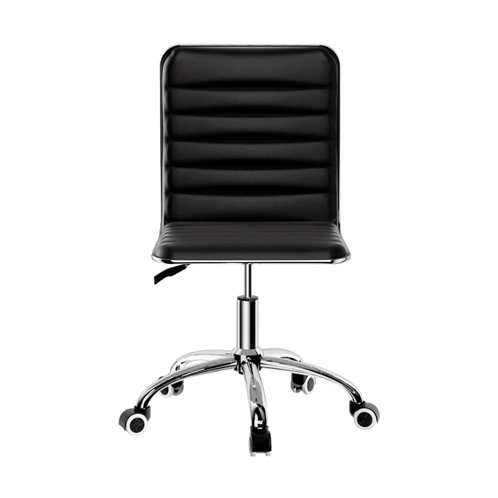 Artiss Office Chair Conference Chairs PU Leather Low Back Black OCHAIR-K-REPL-BK