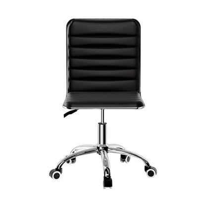 Artiss Office Chair Conference Chairs PU Leather Low Back Black OCHAIR-K-REPL-BK