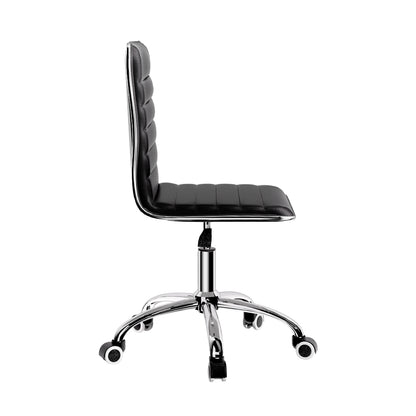 Artiss Office Chair Conference Chairs PU Leather Low Back Black OCHAIR-K-REPL-BK