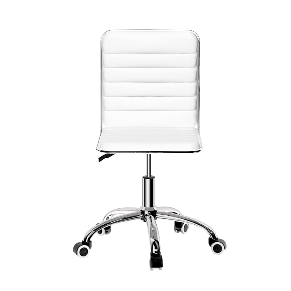 Artiss Office Chair Conference Chairs PU Leather Low Back White OCHAIR-K-REPL-WH