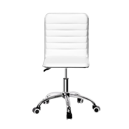 Artiss Office Chair Conference Chairs PU Leather Low Back White OCHAIR-K-REPL-WH