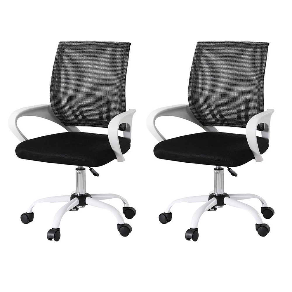 Artiss 2x Office Chair Mesh Computer Gaming Desk Chairs Work Study Mid Back OCHAIR-L-2004-WHX2