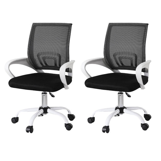 Artiss 2x Office Chair Mesh Computer Gaming Desk Chairs Work Study Mid Back OCHAIR-L-2004-WHX2