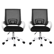 Artiss 2x Office Chair Mesh Computer Gaming Desk Chairs Work Study Mid Back OCHAIR-L-2004-WHX2