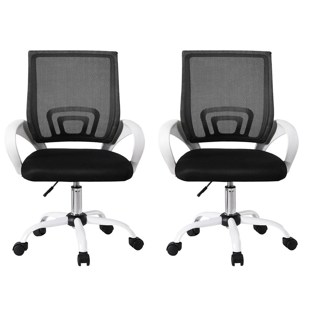 Artiss 2x Office Chair Mesh Computer Gaming Desk Chairs Work Study Mid Back OCHAIR-L-2004-WHX2
