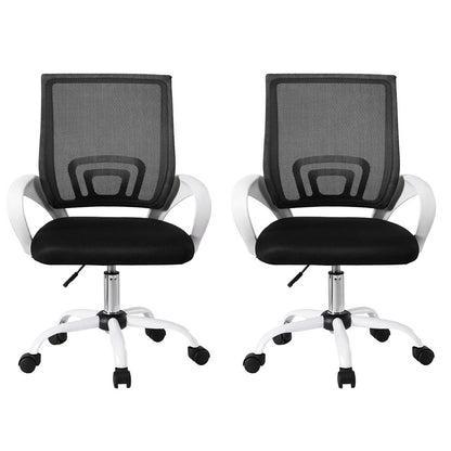 Artiss 2x Office Chair Mesh Computer Gaming Desk Chairs Work Study Mid Back OCHAIR-L-2004-WHX2