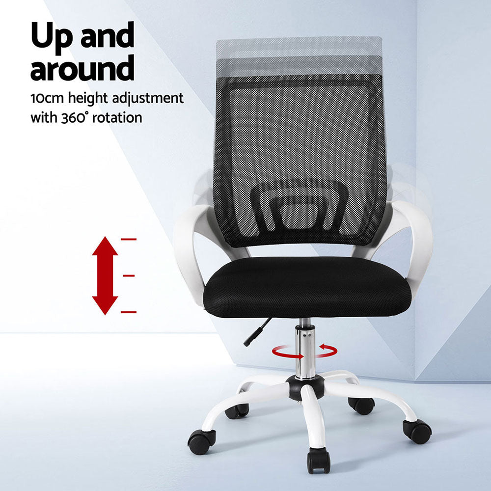 Artiss 2x Office Chair Mesh Computer Gaming Desk Chairs Work Study Mid Back OCHAIR-L-2004-WHX2