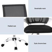 Artiss 2x Office Chair Mesh Computer Gaming Desk Chairs Work Study Mid Back OCHAIR-L-2004-WHX2