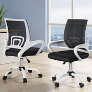 Artiss 2x Office Chair Mesh Computer Gaming Desk Chairs Work Study Mid Back OCHAIR-L-2004-WHX2
