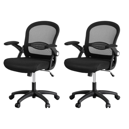 Artiss 2x Mesh Office Chair Computer Gaming Desk Chairs Work Study Mid Back OCHAIR-L-2013-BKX2