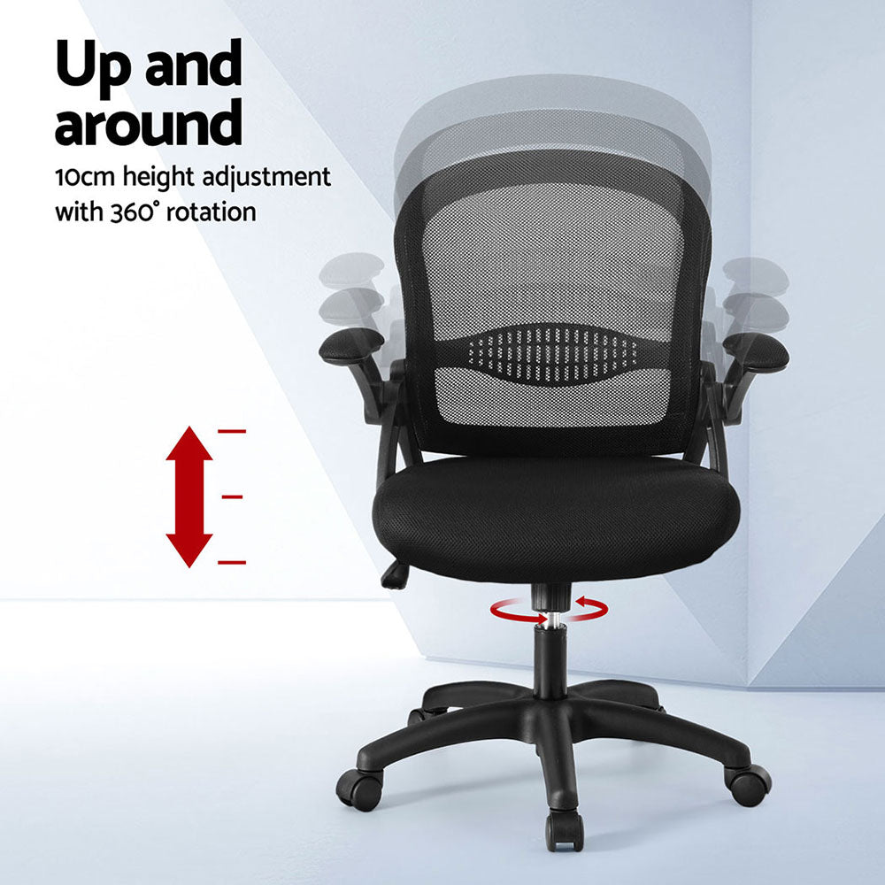 Artiss 2x Mesh Office Chair Computer Gaming Desk Chairs Work Study Mid Back OCHAIR-L-2013-BKX2