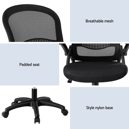 Artiss 2x Mesh Office Chair Computer Gaming Desk Chairs Work Study Mid Back OCHAIR-L-2013-BKX2