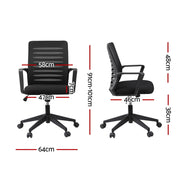 Artiss Ergonomic Office Chair Mesh Computer Desk Chairs with Lumbar Support, Height Adjustment Swivel Chair OCHAIR-L-2014-BK