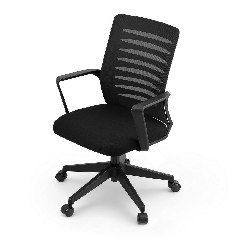 Artiss Ergonomic Office Chair Mesh Computer Desk Chairs with Lumbar Support, Height Adjustment Swivel Chair OCHAIR-L-2014-BK