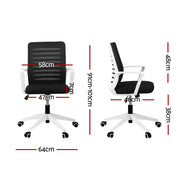 Artiss Ergonomic Office Chair Mesh Computer Desk Chairs with Lumbar Support, Height Adjustment Swivel Chair OCHAIR-L-2014-WH-BK