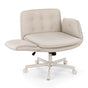 Artiss Criss Cross Chair with Wheels & Adjustable Armrests, Ergonomic Cross Legged Office Desk Chair PU OCHAIR-L-2018-BG