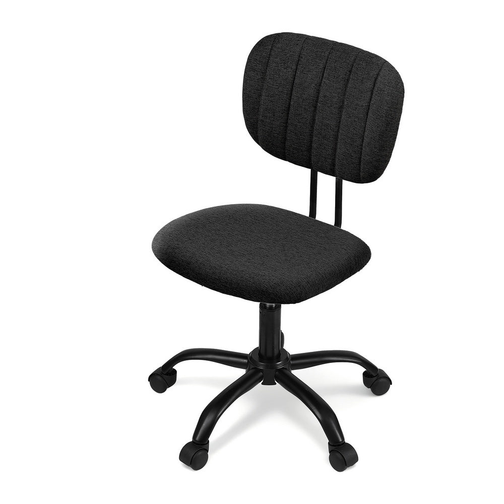 Artiss Armless Office Chair with Wheels, Ergonomic 360 degrees Swivel Home Office Desk Chair, Height OCHAIR-M-1142-BK