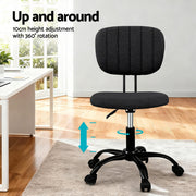 Artiss Armless Office Chair with Wheels, Ergonomic 360 degrees Swivel Home Office Desk Chair, Height OCHAIR-M-1142-BK