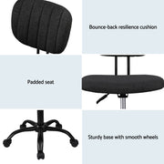 Artiss Armless Office Chair with Wheels, Ergonomic 360 degrees Swivel Home Office Desk Chair, Height OCHAIR-M-1142-BK