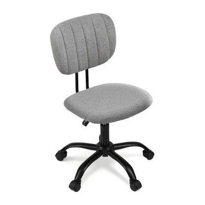 Artiss Armless Office Chair with Wheels, Ergonomic 360 degrees Swivel Home Office Desk Chair, Height OCHAIR-M-1142-GY