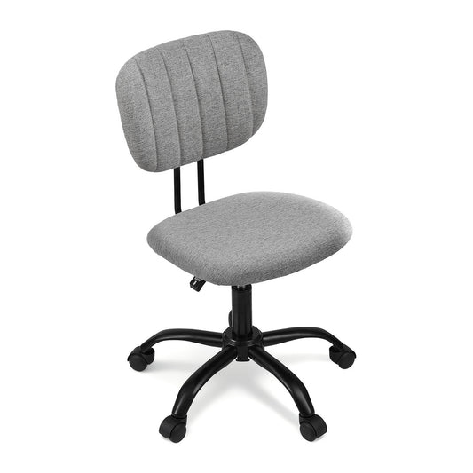 Artiss Armless Office Chair with Wheels, Ergonomic 360 degrees Swivel Home Office Desk Chair, Height OCHAIR-M-1142-GY