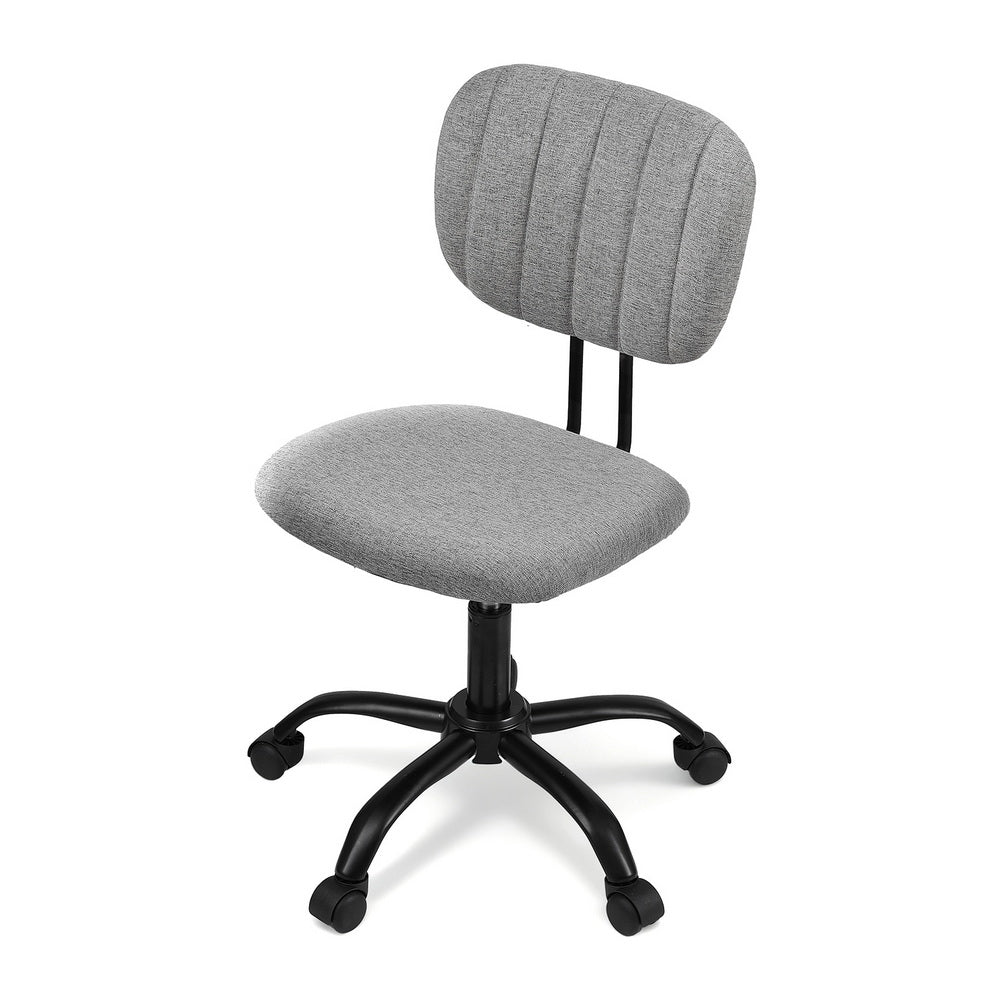 Artiss Armless Office Chair with Wheels, Ergonomic 360 degrees Swivel Home Office Desk Chair, Height OCHAIR-M-1142-GY