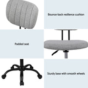 Artiss Armless Office Chair with Wheels, Ergonomic 360 degrees Swivel Home Office Desk Chair, Height OCHAIR-M-1142-GY
