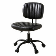 Artiss Armless Office Chair with Wheels, Ergonomic PU Leather Office Desk Chair, Height Adjustable 360° Swivel Computer Task Chair for Home Office, Study Room & Small Space, Black