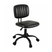 Artiss Armless Office Chair with Wheels, Ergonomic PU Leather Office Desk Chair, Height Adjustable 360° Swivel Computer Task Chair for Home Office, Study Room & Small Space, Black